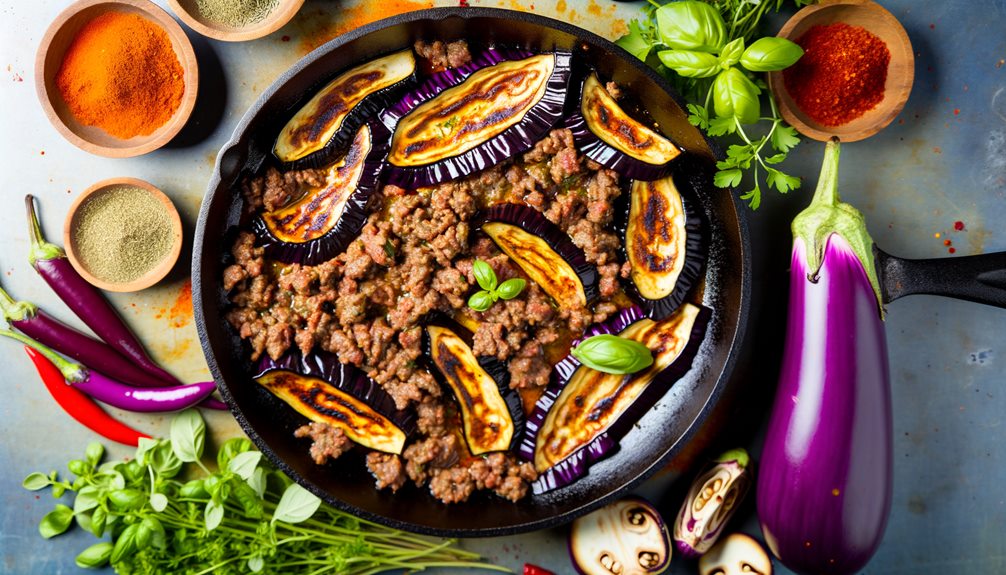 savory eggplant beef dish