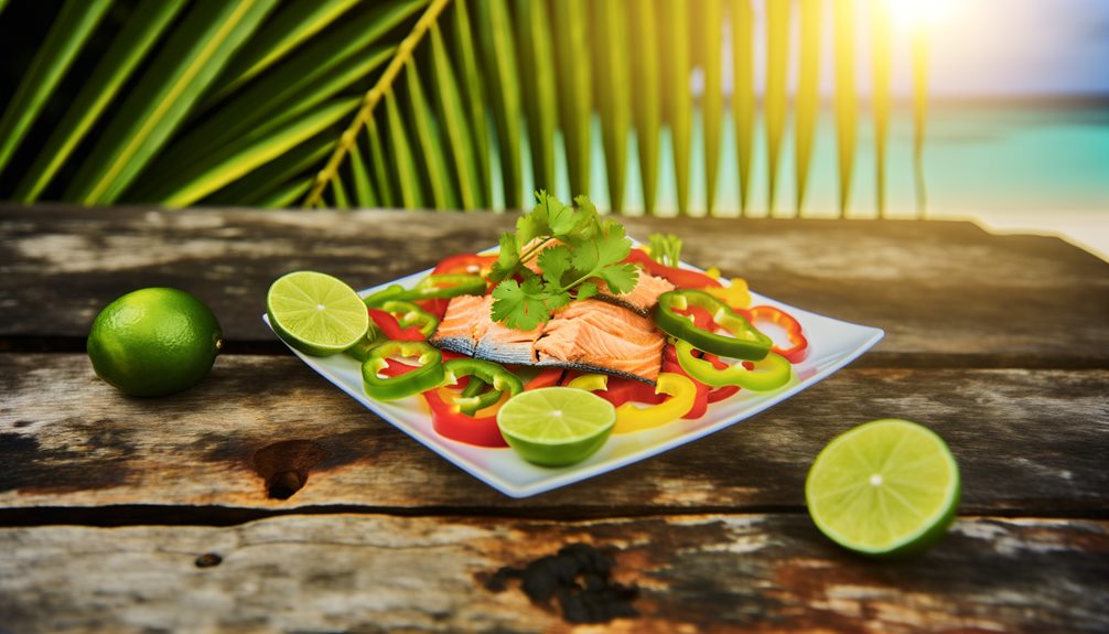 spicy marinated salmon dish